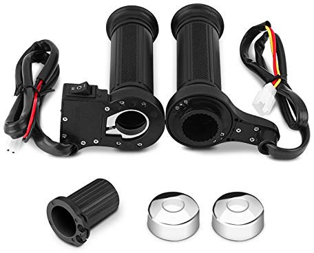 Universal Heated Motorbike Grips - 1 Pair 22mm(7/8) Electric Hot Grips, Black