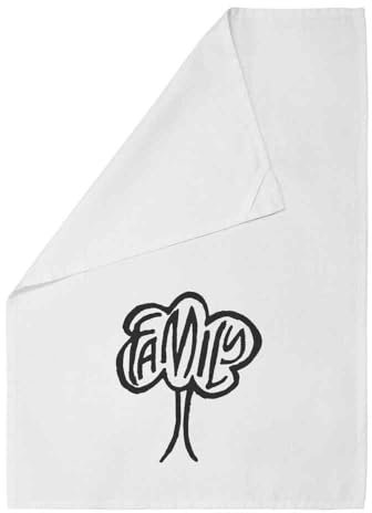 Azeeda 'Family Tree' White Cotton Tea Towel/Dish Cloth (TW00015134)