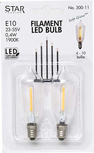 Star Trading 300-11 Ersatzleuchtmittel Universal LED, E101900 K, klar, 23-55V, 0,4 W, 10 LM, 2 Stück auf Karte
