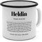 Emaille-Tasse mit Definition Heldin - Tasse mit Spruch, Wörterbuchtasse, Geschenktasse, witzig, Kaffeebecher, Becher, Tasse, Becher - Farbe Weiß/Schwarz