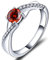 YL Verlobungsring Ehering 925 Sterling Silber mit Granat Januar Geburtsstein Unendlichkeit Ring Solitärring für Damen（Größe 54）