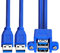 NFHK Combo Dual USB 3.0 maschio a femmina impilabile, cavo di prolunga 50 cm con fori per montaggio a pannello a vite
