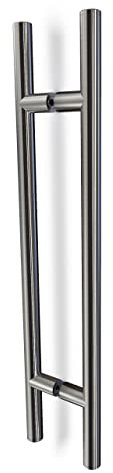 oppali Brushed Stainless Steel 304 Entrance Door Pull Handle | Handle Diameter 25mm | Round T-Bar | 120cm Total Length