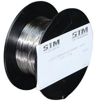 Edelstahl Schweißdraht VA V2A 308L 1.4316 1,0mm 0,5-15kg MIG MAG Niro Inox STM (D100, 0,5 Kg)