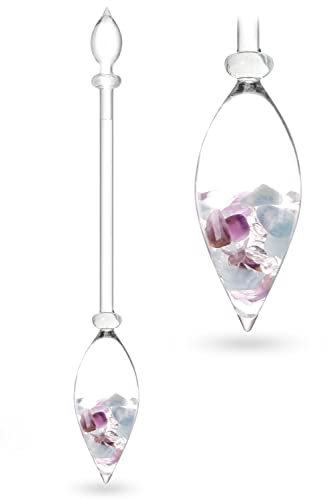 VitaJuwel FLOWER OF LIFE | Edelsteinphiole mit Amethyst, Aquamarin & Bergkristall für Lebenskraft und Geistiges Wachstum