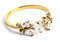 SINGULARU - Buganvilla White Ring. Sterlingsilber mit 18 Kt Vergoldeter Beschichtung und Zirkonia. Schmuck für Damen.