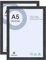 YEEPHAN 8 x 6 Zoll/A5 schwarzer Bilderrahmen 21x14.8cm Fotorahmen aus Massivholz mit kunststoffglas front für Home Décor Wanddisplay, freistehend und wandmontierbar, 2er Pack