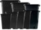 IVORYS-GARDEN 10x Pflanztopf Eckig 3,5 Liter 15x15x20 cm Pflanztöpfe viereckig schwarz + Pflanzenschild für Innen- und Außenbereich
