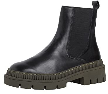 Marco Tozzi Damen 2-2-25822-29 Chelsea-Stiefel, Black/Khaki, 37 EU