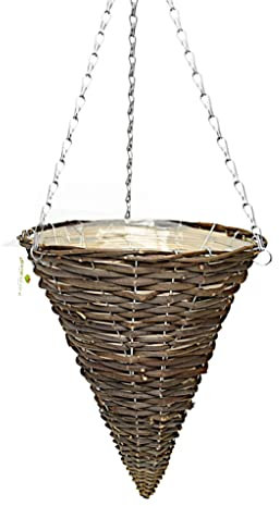 Dixiestore Blumentopf Hängend - Hängepflanzen Topf Hängender Blumentopf Hoch - Ratan Blumenampel Halterung 30 x 30 x 33 cm - Hängetopf für Pflanzen - Blumentöpfe zum Aufhängen