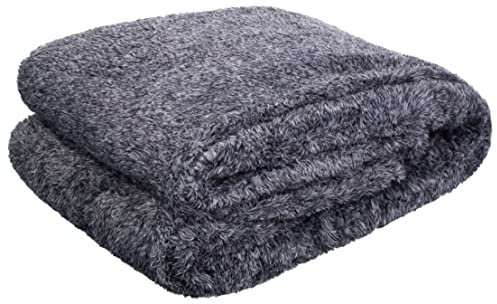 Brandsseller Teddyfleece Kuscheldecke | Melange | Flauschig Beidseitig | Hochwertige Weiche Wohndecke ca. 150 x 200 cm Schwarz
