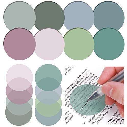 400Sheets Transparent Sticky Notes, Round Clear Sticky Note Tabs, Translucent Book Markers Page Flags Stickers, Bible Sticky Tabs for Annotating Books, Aesthetic School Office Supplies