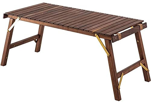OLOTU Tische Frühlingsrollen-Klapptisch, Massivholz-Campingtisch, multifunktionaler Picknicktisch zum Kochen/Strand/Reisen/Grillen Kompakt