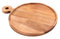 Point-Virgule planche apero en bois d'acacia ronde avec poignée, planche à hamburger, 25cm, Brun