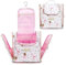 Trousse de Toilette Voyage pour Femme, Lychii Cosmétique Sac avec Crochet, Imperméable Pliable Trousse Maquillage Organisateur - Flamant