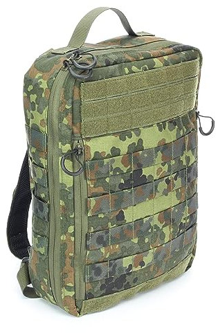 Zentauron Clip On Medic Pack Outdoor Militär Rettungsrucksack 13L mit 3 Innentaschen, MOLLE Schlaufen, Reißverschlussfächern, Klettflächen für Plattenträger & Schutzweste – 900g, Made in Germany