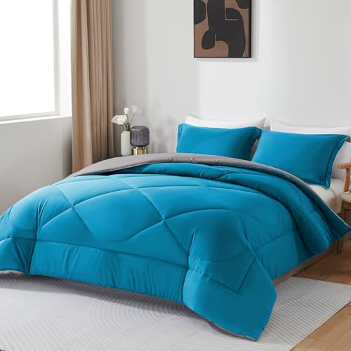 beeweed Edredón Relleno Nórdico 240x220 cm para Cama 150, Reversible Edredón de Fibra 300gr/m² para Cama Matrimonio 150x200, con 2 Fundas Almohada