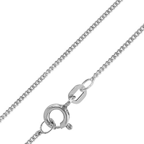 trendor Stabile Panzerkette Silber 925 rhodiniert 1,4 mm 50446 | eleganter Halsschmuck für Damen, zauberhafter Silberschmuck