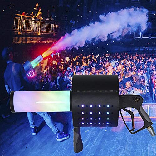 SAWEEZ Máquina de Niebla de Mano de CO2 Máquina de Confeti de cañón de CO2 Pistola de Confeti LED de 7 Colores Máquina de Chorro de CO2 LED de Mano Efectos de DJ Fogger Pistola de Humo para Escenario