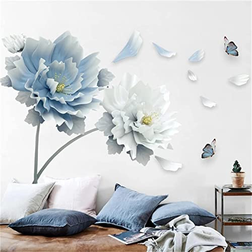 GIVLWF Papier Peint de 3D Floral Moderne Abstrait, Fleurs Minimalistes Papier-Peint Murs - pour Restaurant-Bar à Thème Décoration Murale 350 x 265 cm
