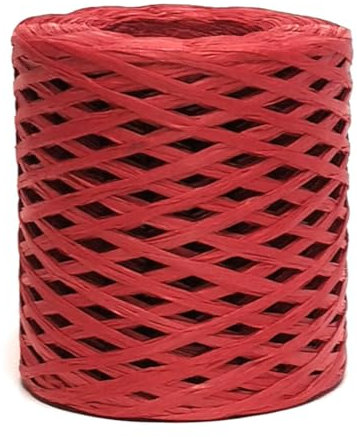Paper Raffia 200m x 4mm Rot Papierband Dekoband Bastelband Bastschnur Papierbast