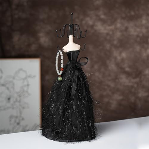Haklein Schwarzer Mini-Modell, Schmuckständer für Zuhause, Schaufenster, Halskette, Ohrringe, Ringhalter, Ornamente, Schmuck-Foto-Requisiten, Geschenk für Frauen und Mädchen (großes