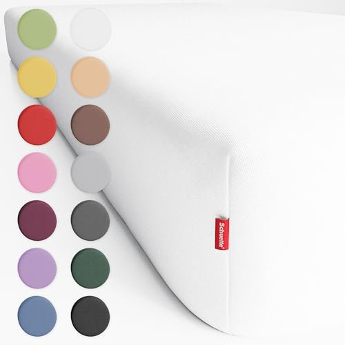 Schuette® Topper Spannbettlaken • 60x120 cm • Wow! Kollektion: Fluff White (Weiß) • 100% Superfluff Baumwolle, Blickdicht, Faltenfrei • mit Rundumgummi • Matratzenhöhe bis 15 cm