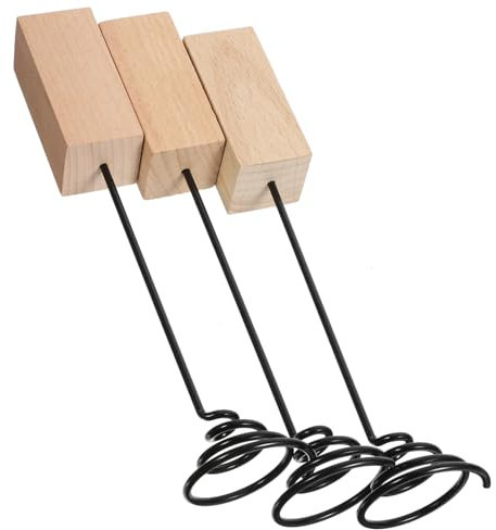 Milisten 3stücke Eisen Air Plant Halter Mit Holzfuß Rostbeständiger Ständer Für Tillandsien Flexibler Draht-dekorständer Für Wohnzimmer Büro Balkon Und Desktop Pflanzenpräsentation