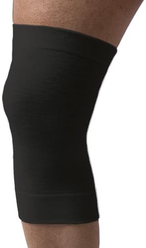 Beman 552 - Ginocchiera Ortopedica Lana Merino all' 80%, Fascia Elastica Ginocchio, Ginocchiera per Artrosi, scalda ginocchia, Supporto ginocchio (Nero, 1 Circonferenza sopra Ginocchio 29-33 Cm)