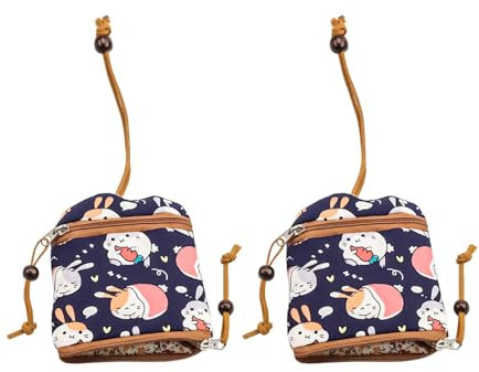SRJQXH 2 Pièces Mini Porte Monnaie avec Porte Clés, Portefeuille Femme Petit Format, Dessin Animé Petit Porte Monnaie, 12 x 10 cm, en Tissu (Noir), Portable, Adapté pour Sortir et Voyager