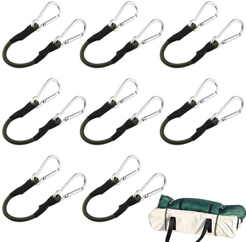 PLLYPE Spanngummi mit Haken, 8PCS Gummispanner mit Haken, 30CM Expander mit Haken, Spanngummi mit Karabiner, für Outdoor Camping, Sonnensegel, Garten, Auto, Ladung, Tarps