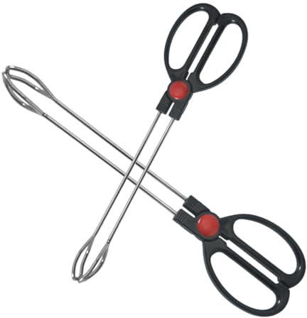 Happyyami 2St Grillzange Grillbesteck Grillwerkzeug Brotzange Buffetzange Bratwurstzange Gadget Zange zum Kochen Kochzange Küchenzange aus Edelstahl Bäckerei Dessertzange Koch Zange Plastik