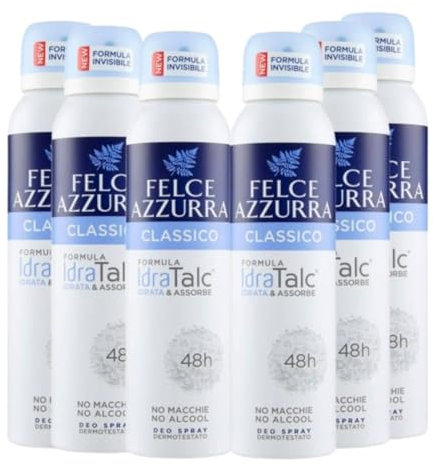 Felce Azzurra Deodorante Classico Idratalc Unisex Spray 48H 150 Ml (6 Unità)