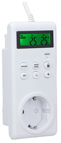Drahtlose Programmierbare Thermostat-Steckdose, Automatischer Temperaturregler-Steckdosenschalter mit Hochpräzisem Sensor für Gewächshäuser, Pilzhäuser, Reptilienzucht,