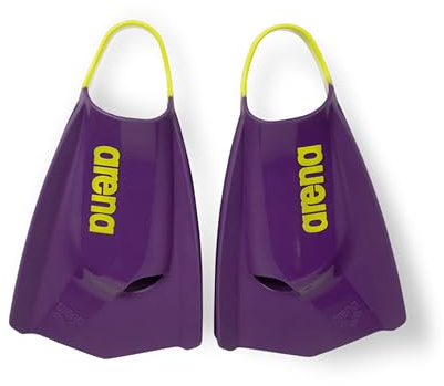 Arena Powerfin Pro II Schwimmflossen, Unisex, für Erwachsene, Damen und Herren, Silikon, Kurze Blattflosse, Links-rechts angepasst, Größen 36–37,5, Lila/Hellgrün (Plum/Arctic Lime)
