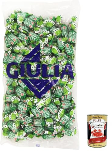 GIULIA Mentapiù Original caramelle alla menta erfrischende Bonbons 1 x | Frischer Geschmack, incartate singolarmente, ideale per ufficio, auto und unterwegs, Gesamtnettogewicht 1 kg