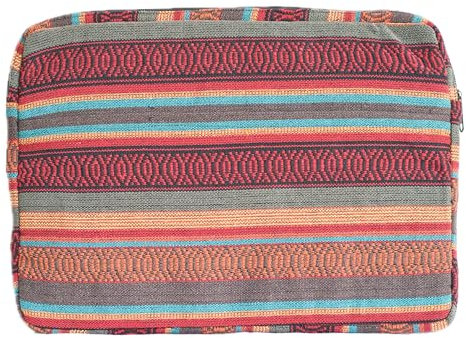 Custodia Borsa colorata per laptop da 13-15 pollici, Realizzata a Mano in Nepal, Multicolore (Giallo rosso)