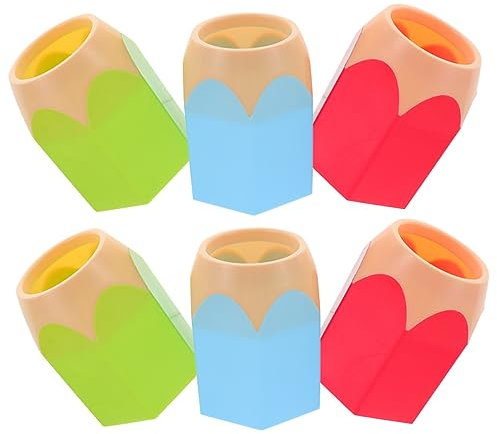 DIYEAH 6pièces Lot De Pots à Crayons Forme Crayon Colorés Multifonctions Pour Bureau Et Maquillage Organiseurs Stables Et Décoratifs Pour Rangement Stylos Et Pinceaux