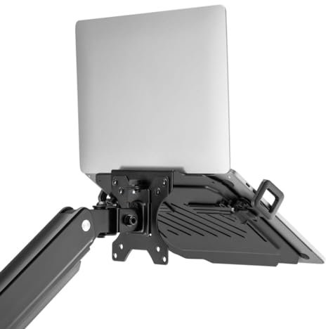 TECHZOCO Soporte Universal para Portátil Ergonómico de Metal, Base Ajustable para Mesa, 9Kg Carga Máxima, Compatible con 12-17, No Incluye Brazo