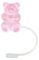 10mm Cute Bear Silicone Straw Cap for Stanley Cup, Bear Silicone Straw Toppers for Stanley 30&40Oz Tumbler, Reusable Dust-proof Straw Tips Lids Protector for Stanley cup Accessories (Pink)