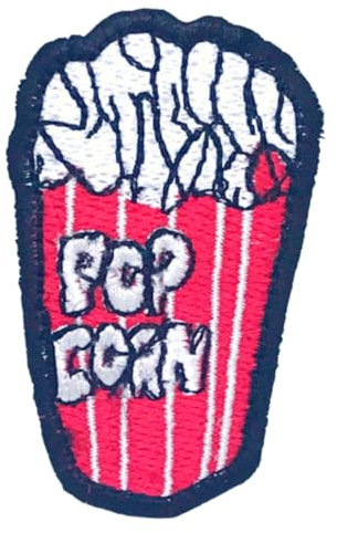 Bebuz Popcorn Stickerei Bügelbilder für Kleidung Aufnäher Applikation für DIY Handwerk Denim Jacken Jeans Rucksäcke