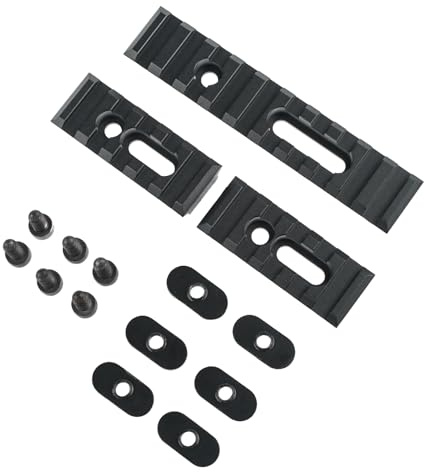 GLECTICAL 3Pcs Picatinny Schienenset, Picatinny-Schienenabschnitt-Zubehör | 5slot/10slot Leichte Aluminium Halterung für Mlok/Keymod Rail Systeme