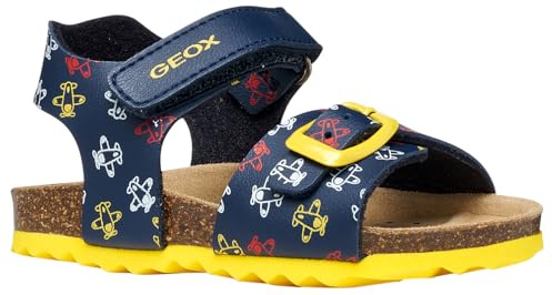 Geox Baby-Jungen B CHALKI Boy Sandal, Navy/Yellow, 23 EU