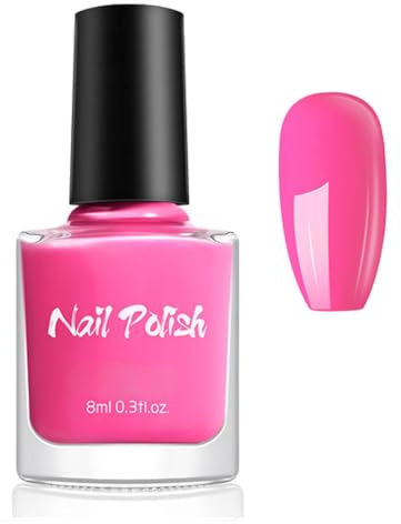 Pink Quick Dry Nail Polish – High Pigment Breathable Long Lasting Nail Varnish for DIY Nail Art & French Manicure, No UV Needed, Summer Beauty