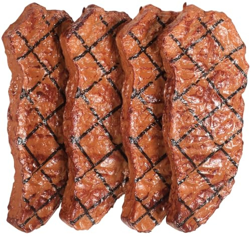 BESPORTBLE Lot de 4 steaks artificiels réalistes pour la photographie et la décoration - Accessoire de barbecue pour la maison et les restaurants