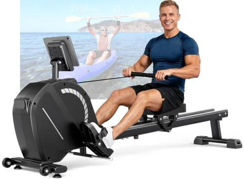 Dripex 16-Level Magnetic Rowing Machine 130kg Capacity Bluetooth Home Gym | 16 Resistance Levels, 130kg Capacity, Bluetooth, LCD Display, Cardio & Strength Training, Compact Design, Multiple Colors