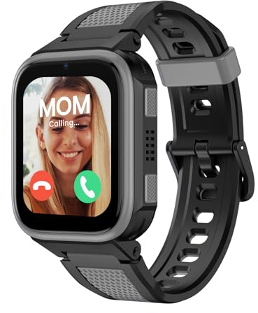 LAGENIO K10 4G Kinder Smartwatch mit GPS und Telefonfunktion, 1,8-Zoll-Bildschirm, 950mAh, IP68 Wasserdicht, Schulmodus, SOS-Notruf - Smartwatch für Kinder ab 6Jahren (Schwarz)