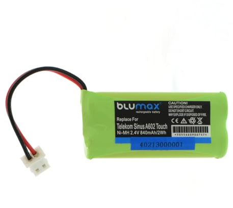 Blumax Akku kompatibel mit Telekom Sinus A602 Touch Telefon |- 840mAh -| VTHCH73C02 für BT8001 BT8300 / GP1031 GP GP1210