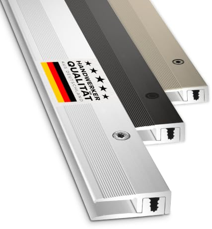 D-TACK Abschlussprofil zum Schrauben inkl. Schrauben & Dübeln | Aluminium-Bodenleiste | Breite 21 mm | Länge 1 m | Belagsstärke von 5 bis 9 mm | Endschiene für Vinyl- / Design- / Textilböden | Silber
