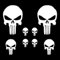 Autodomy Pack of 8 Units Melted Skull Stickers | Sticker Punisher Vinyl Waterproof and UV Resistant | Skull Sticker External for Car, Helmet and Motorbike (White)